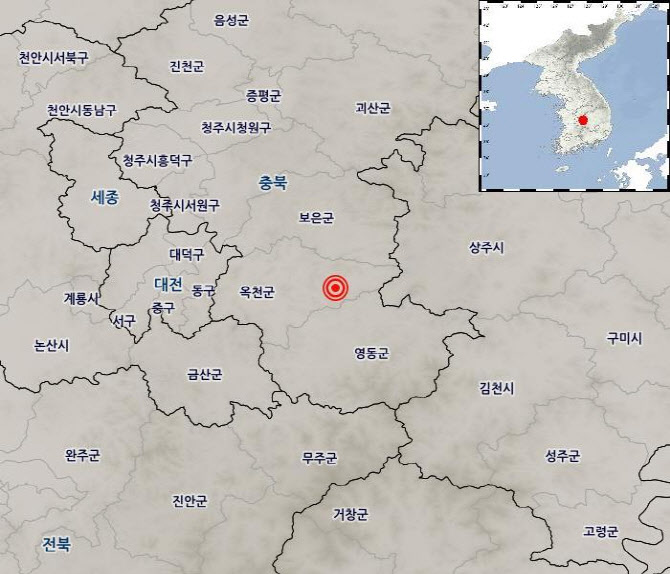 충북 옥천서 규모 3.1 지진…올해 3번째 위력(종합)