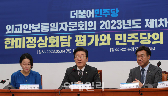 [포토]이재명, '한미정상회담 평가와 민주당의 역할'