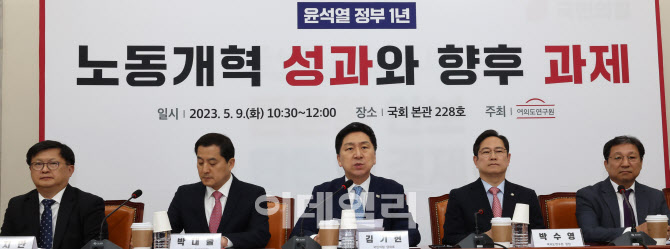 [포토]토론회에서 발언하는 김기현 대표