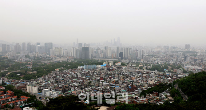 [포토]황사 탓 미세먼지 '매우나쁨'