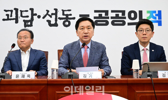 [포토]김기현 "'선관위, 민주당과 공생 통해 겁없이 고용세습 저질러"
