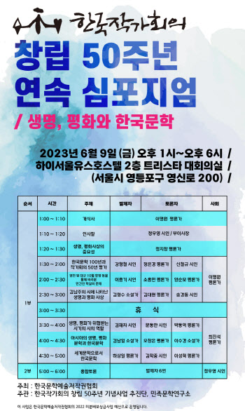 한국작가회의, 내년 창립50돌 연속 심포지엄 연다