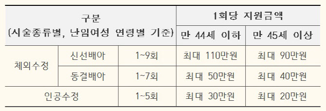 인천시, 소득 구분 없이 난임부부 임신 시술비 지원