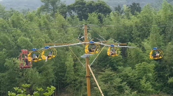 진주 월아산 ‘하늘 자전거’ 멈췄다…20분만에 구조