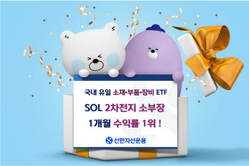 신한운용 SOL 2차전지 소부장 ETF, 최근 1달 수익률 1위