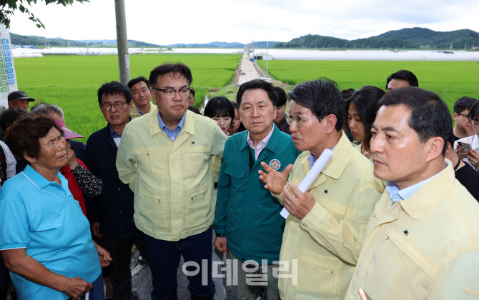 [포토]농가 침수피해 현장찾은 김기현 대표