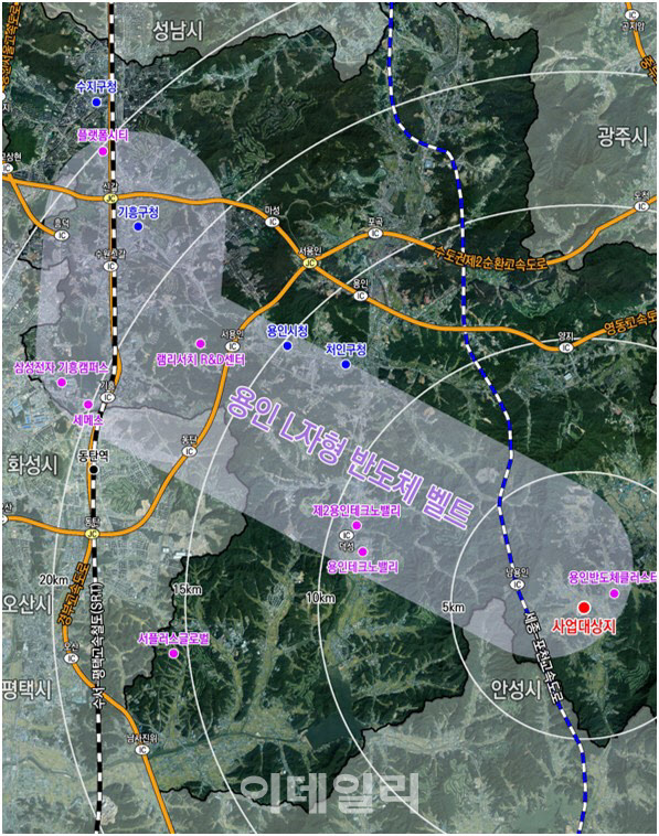 '용인 L자형 반도체벨트' 현실화, 소부장 입주 산단물량 확보