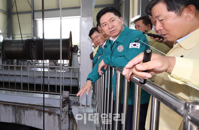 [포토]집중호우 대비 대심도 빗물터널 현장 찾은 김기현 대표