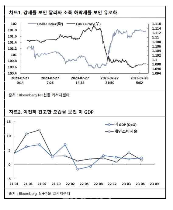 NH선물 “ECB 긴축 종료 가능성…유로화 약세에 강달러”