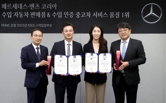 벤츠코리아, 한국산업의 서비스품질지수 2개 부문 1위 선정