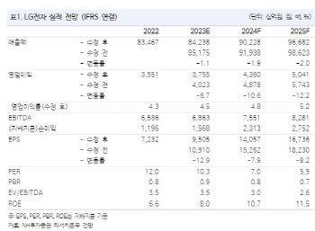 LG전자, 낮아진 밸류에이션에 추가 하락 제한적-NH