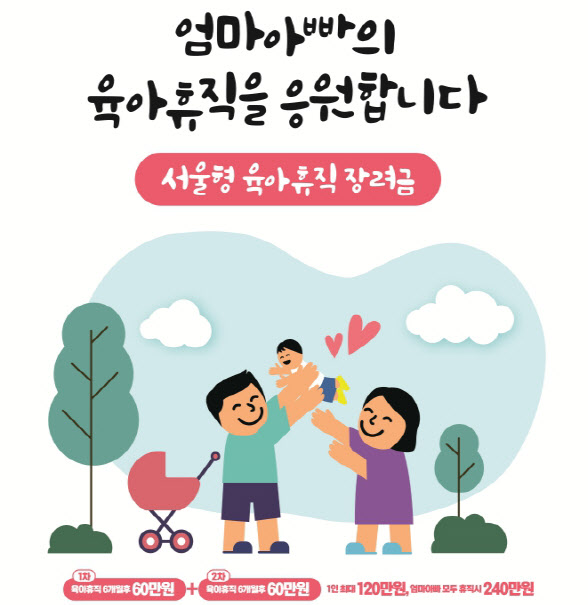 중랑구, 엄마아빠 육아휴직 장려금 최대 240만원 지원[동네방네]