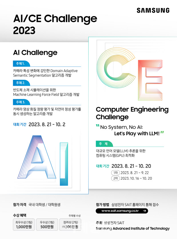 'AI·컴퓨터공학 챌린지 2023' 개최…삼성전자, 인재 발굴