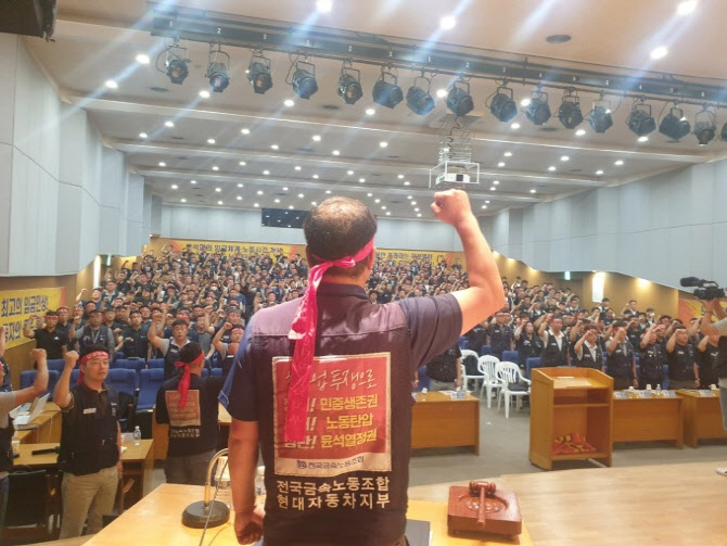 [속보]현대차 노조, 파업 투표 가결…찬성률 91.7%