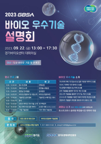 경기도 바이오기술 연구성과 한자리에, 경과원 기술 설명회
