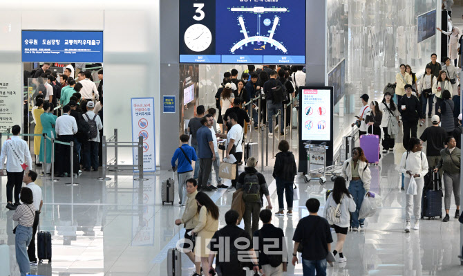 [포토]추석 연휴 앞두고 공항으로 몰린 인파