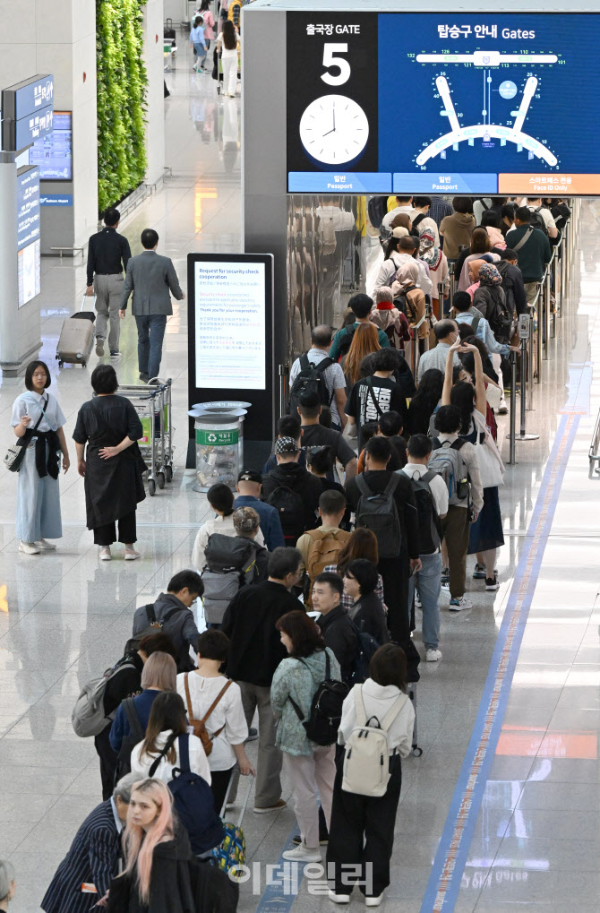 [포토]추석 명절 연휴 앞두고 붐비는 인천공항