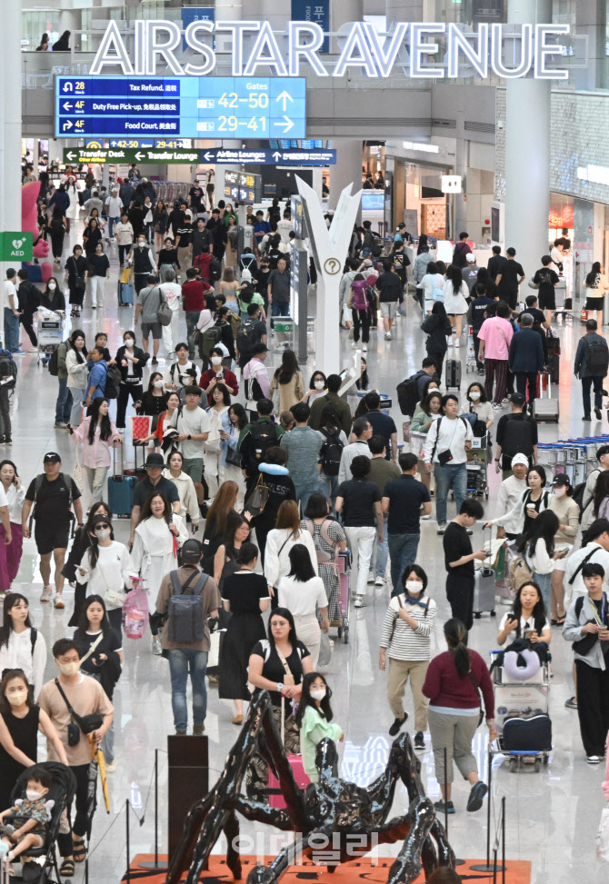 [포토]해외로 떠나는 '추캉스'로 북적이는 인천공항