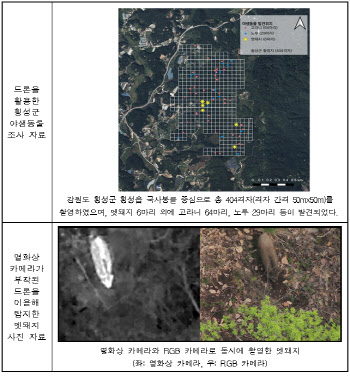 첨단 무인기 이용한 생태 분석으로 멧돼지 피해 막는다