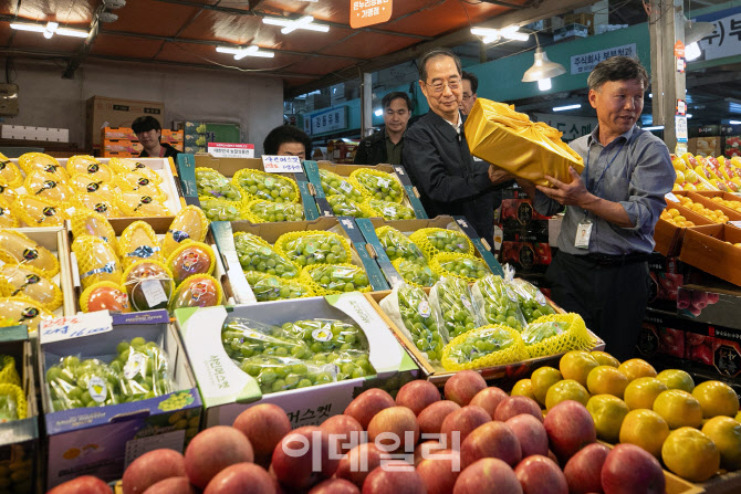 [포토]한덕수 총리, 농수산물 물가점검