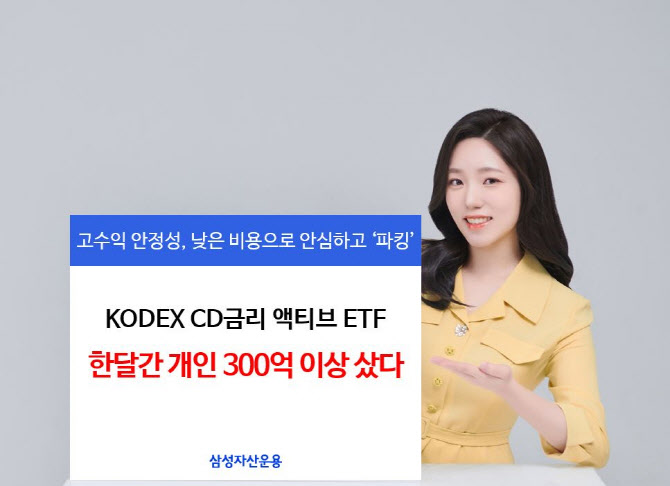 삼성자산운용 "KODEX CD금리액티브, 개인 1개월 순매수 343억원"