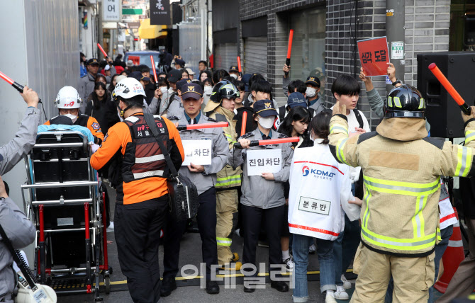 [포토] 인파밀집 예방 유관기관 합동훈련