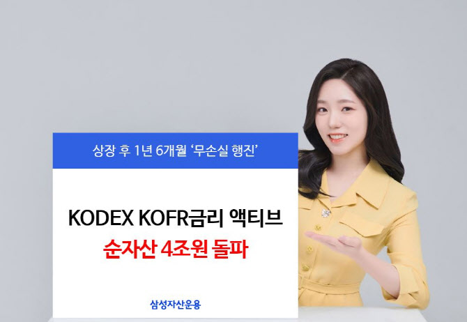 삼성자산운용, KODEX KOFR금리 액티브 ETF 순자산 4조원 돌파