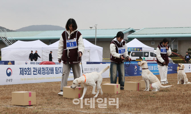 [포토]견공들 탐지경기 준비