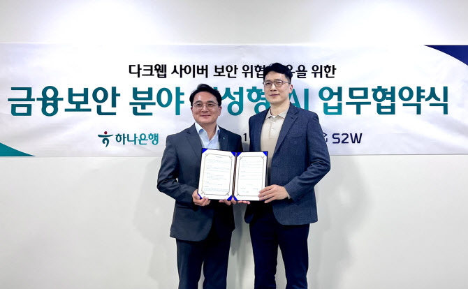 S2W-하나은행, 다크웹 전문 생성AI 기반 사이버 보안 강화 협약