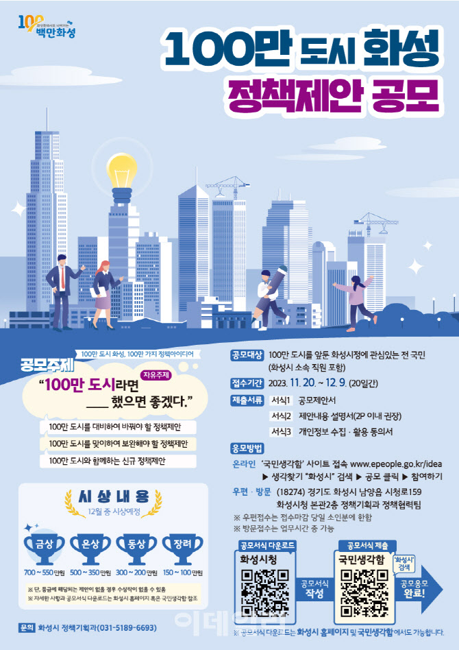 100만 도시 초읽기 화성시, 대국민 정책제안 오디션