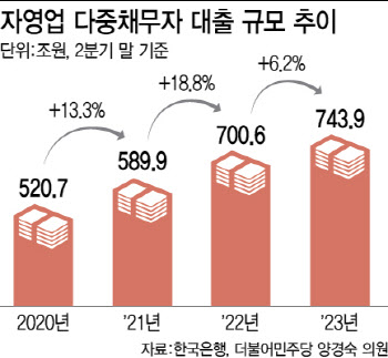 다중채무 자영업자 연체액 13조…역대 최대