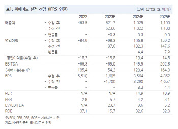 위메이드, 내년 신작 모멘텀 기대…목표가 25%↑-NH