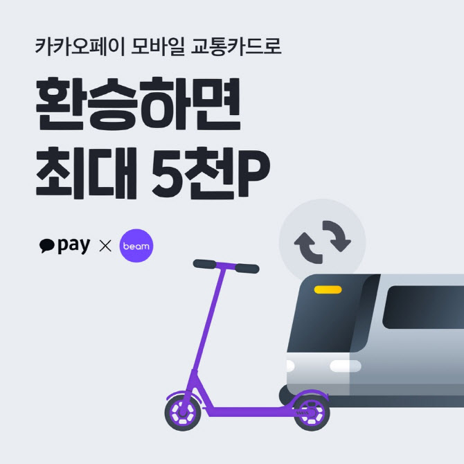 빔 공유킥보드, 카카오페이로 이용하고 환승하세요