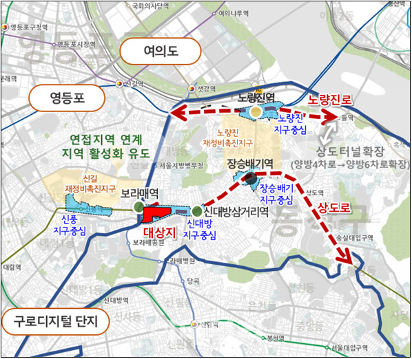 보라매역 인근 간선도로, 업무시설 권장용도로 지정