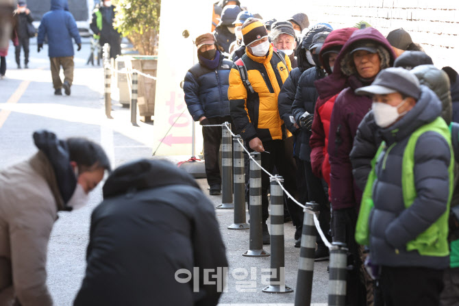 [포토]한파 속 무료급식