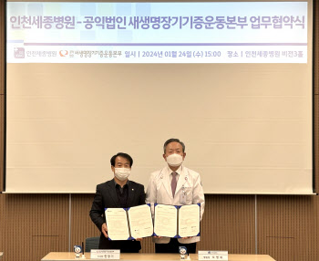 인천세종병원·새생명장기기증운동본부 상호협력 협약 체결