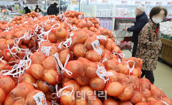 [포토]장바구니 물가 '비상'…채소·과일 줄줄이 올라