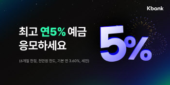 케이뱅크, 최고 연 5% 정기예금 특판…1만명 대상