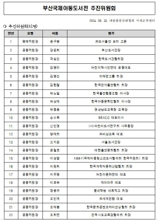 11월 부산서 국내 첫 국제아동도서전 열린다…추진위 출범