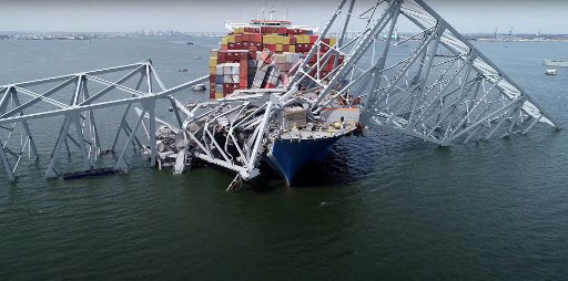 "경제 손실 어쩌나"...美 볼티모어항 교량 붕괴에 항구 폐쇄