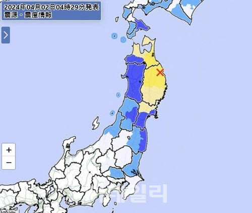 일본 이와테현 규모 6.1 지진…"쓰나미 우려 없어"