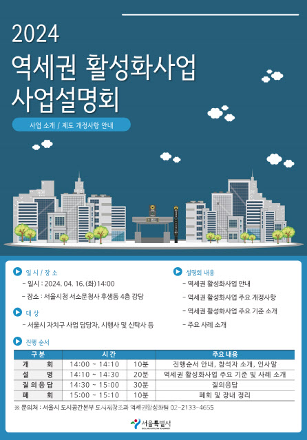 서울시 '역세권 활성화 사업’ 설명회 개최