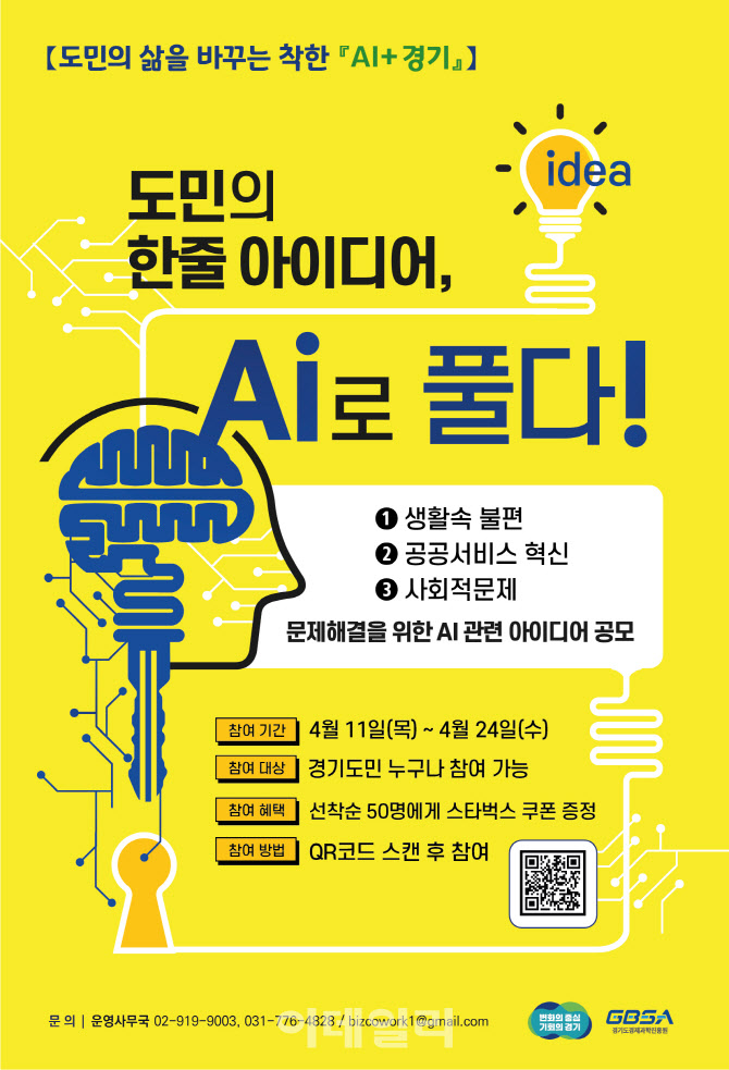 경기도·경과원 'AI 실증 아이디어 발굴' 수요조사 오는 24일까지
