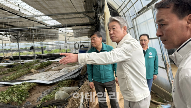 [포토] 집중호우 피해농가 찾은 강호동 농협 회장