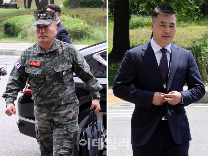[포토]공수처 출석한 김계환 해병대 사령관-박정훈 전 해병대 수사단장