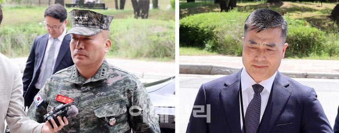 [포토]공수처 향하는 김계환 해병대 사령관-박정훈 전 해병대 수사단장