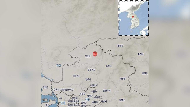 경기 연천군서 규모 2.8 지진 발생…기상청 "안전 유의"