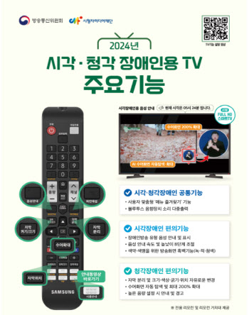방통위, 시각·청각장애인용 맞춤형 TV 2차 신청 접수 시작
