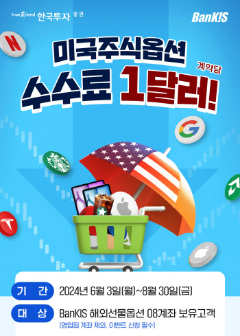 한국투자증권, 미국주식옵션 수수료 1달러 이벤트