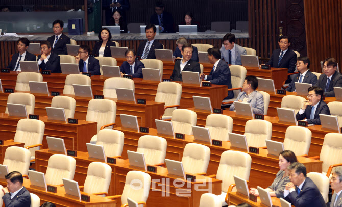 [포토]국민의힘, '본회의 국회의장단 표결 불참'